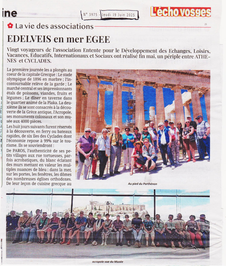 Article de presse EDELVEIS en Grèce